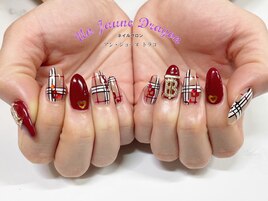 【自爪ネイル】バーバリーネイル