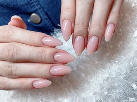 ベージュワンカラーネイル