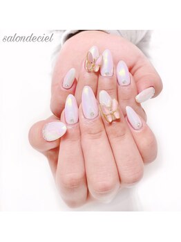 サロンドシエル(salon de ciel)/蝶々ネイル/オーロラネイル