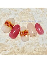 ネイルサロン クイル(QUILL)/１１月にじみアート（１）