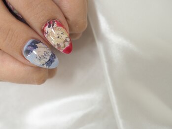 縁/プリントネイル