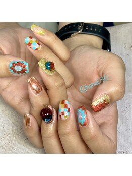 Mネイル 伏見店/____harukanail×ぽこぽこネイル