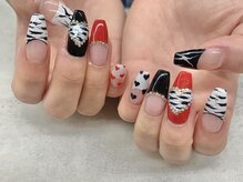 ネイルサロン ドゥ(Nail Salon Doux)/（平田）ゼブラネイル