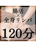 【腸活リンパ１２０】腸から巡る全身リセット◎全身リンパ+腸もみ ￥11,800→