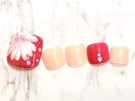 【フット】上品フラワーネイル
