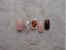 シンプリー ネイルアンドアイラッシュ 祖師谷大蔵店(Simpliee Nail&Eyelash)/【ハンド】べっ甲／ピンク／上品