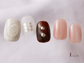 個性派コーラル春ネイル