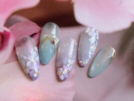 梅雨/紫陽花ネイル