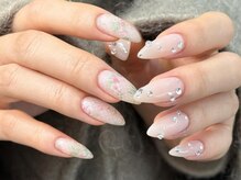 シェリーラメール 渋谷(cherielamer)/ビジュー花柄ネイル