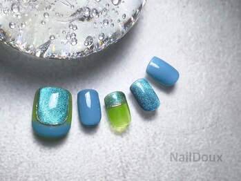 ネイル ドゥ 岡山駅前店(Nail Doux)/ジオメタリックフットネイル