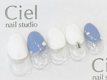 シエルネイルスタジオ 新宮店(Ciel nail studio)/【7640円】ラインアートフレンチ