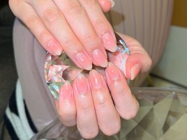 桃感が可愛い！チークネイル
