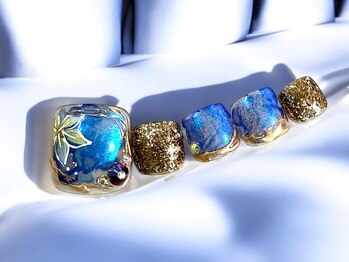 ネイルズミューコ 四谷三丁目店(nail’s MyuCo)/【Blue Mirage】青い幻想