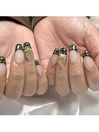 フレンチ/リボン/緑