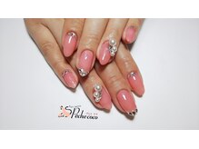 アンティクイーン(Antiqueen)/シースルーピンクにパールビジュ