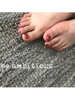 ネイルサロンアンドスクール ビーアンビシャス(be ambitious)/やっぱり赤がいい◎