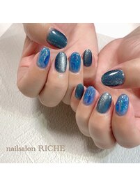 夏！クリアブルー！シェルネイル