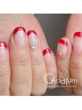 オンシジューム(Oncidium)/赤のフレンチネイル♪