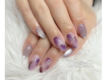 デュアスアール チャンドラ(DuasR chandra)/紫の大理石ネイル