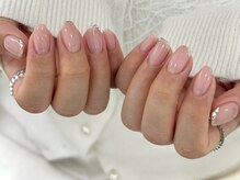 ラリーネ 表参道店(Larine)/ピンクベージュ×ラメフレンチ