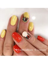 ネイルサロン クール(Nailsalon Coeur)/フラワー 北欧 刺繍ネイル