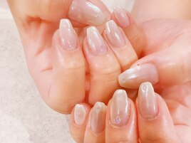 白グラデーションネイル