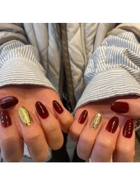 秋ネイル/ニュアンスネイル/難波