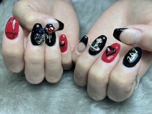 ネイルサロン エーナイン 旭川春光店/黒×赤
