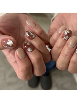 プライベートネイルサロン(private nail salon)/ブラウン×フラワー