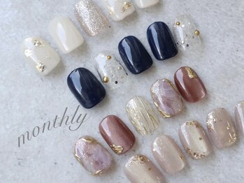 シアター(theater)の写真/【シンプル～トレンド◎ニュアンス×ink art】毎月デザイン更新！人気No.1★monthlyコース：medium¥7200