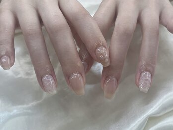 インザピンクリリー(in the pink LILY)/ベージュネイル/レースネイル