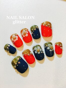 ネイルサロン グリッター(NAIL SALON glitter)/成人式オーダーネイルチップ