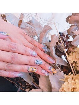 インビテーション(invitation)/手描きフラワーネイル☆