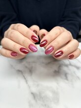 オレンジスティック/ボルドーマグネット　D1 斜め