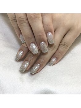 ホワイトネイル 名駅店(WHITE NAIL)/ワンカラー/シルバーラメ
