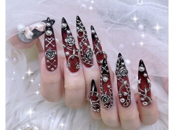 痛ネイル 手書き 推しネイル