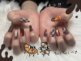 バレンタインネイル