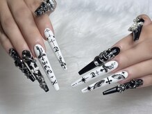 サリーネイルラボ(Sully Nail Lab)/白黒ネイル、３XL