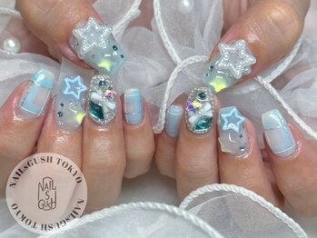 ネイルズガッシュトウキョウ 横浜西口店(NAILsGUSH TOKYO)/星ネイル/チェックネイル