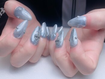 メオネイル(MEO NAIL)/チップ長さだしミラーネイル