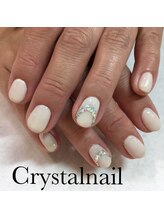 クリスタルネイル ボンベルタ橘店(CRYSTAL NAIL)/ワンカラー×ストーンネイル