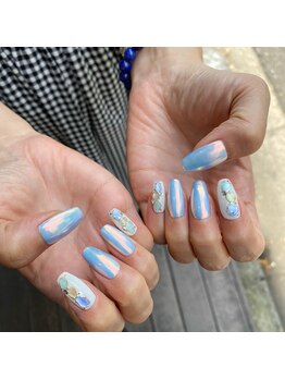 ネイルアルケー(Nail ARCHE)/シェル×オーロラミラーネイル