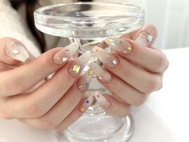 カラフルストーン春ネイル♪