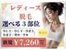 【レディース】身体の気になる脱毛部位が選べる♪3箇所まとめて脱毛★￥7,260