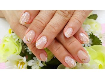 プルミエ ネイル(Premier Nail)/シースルーのお花アートが素敵