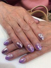 シャンネイルケアサロン(Shan Nail caresalon)/パープル＆ミラーネイル