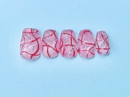 凸凹チェックネイル