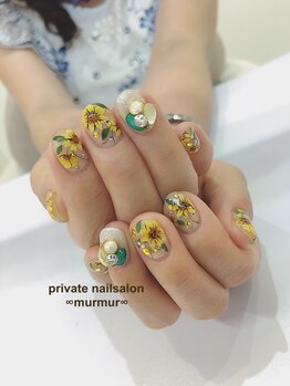 プライベート ネイルサロン マーマ(murmur)/ひまわりネイル