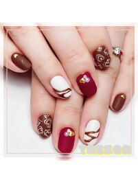 バレンタインネイル