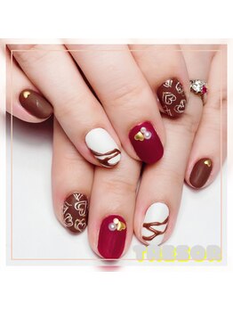 バレンタインネイル